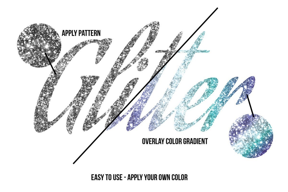 AI矢量闪光亮片纹理+金属渐变笔刷套装